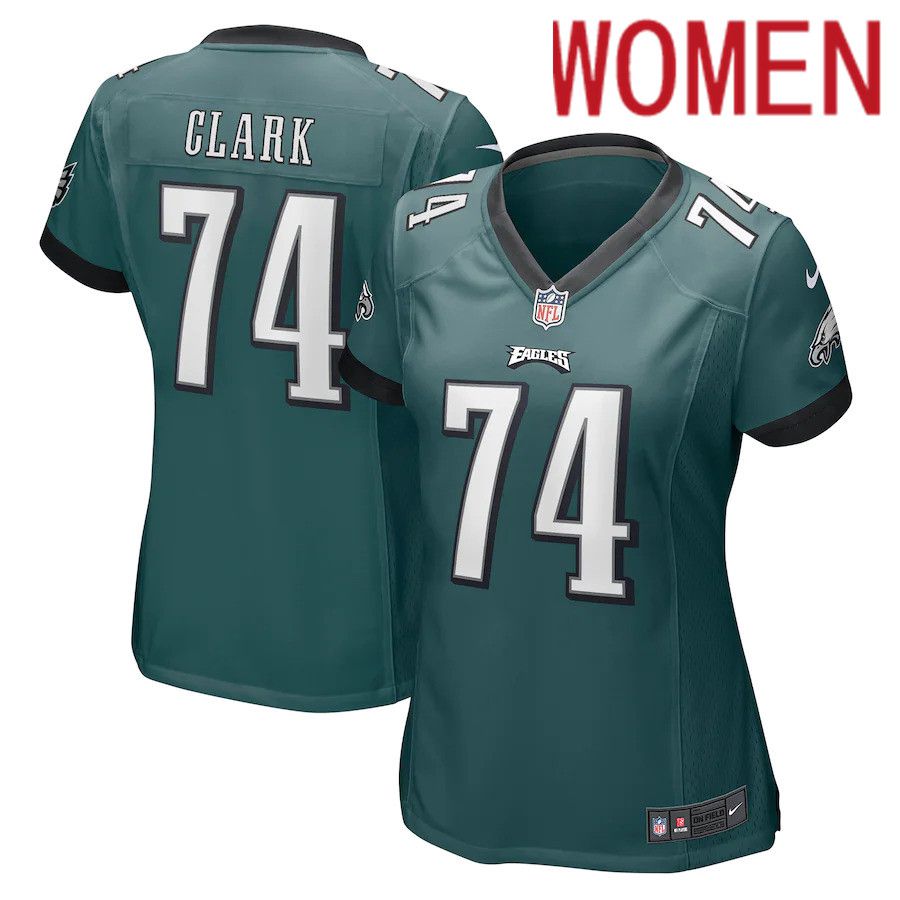 Women Philadelphia Eagles #74 LeRaven Clark Nike Midnight Green Game NFL Jersey
